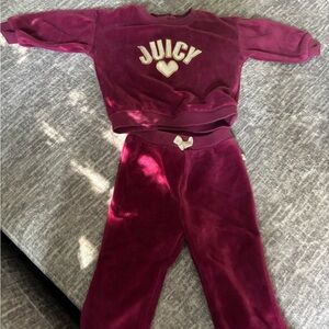 Juicy Couture Matching Set Burgundy Shirt and Pants